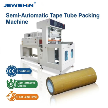 M&aacute;quina embaladora de tubo retr&aacute;til de fita adesiva — JX-1010 e JX-1020